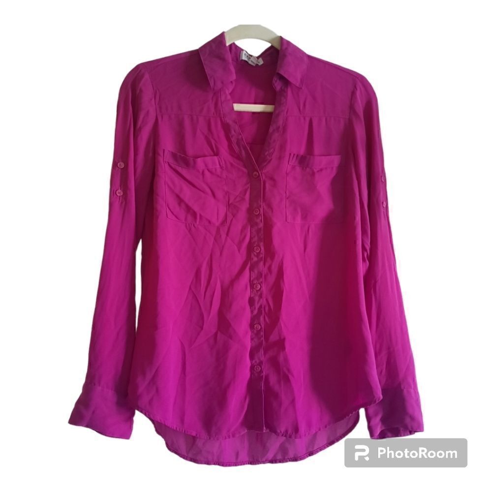 Express Portofino Button Up Slim Fit Blouse